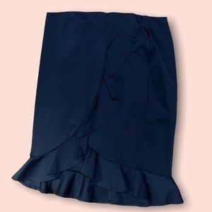 Lane Bryant Size 20 Black Ruffle Pencil Skirt